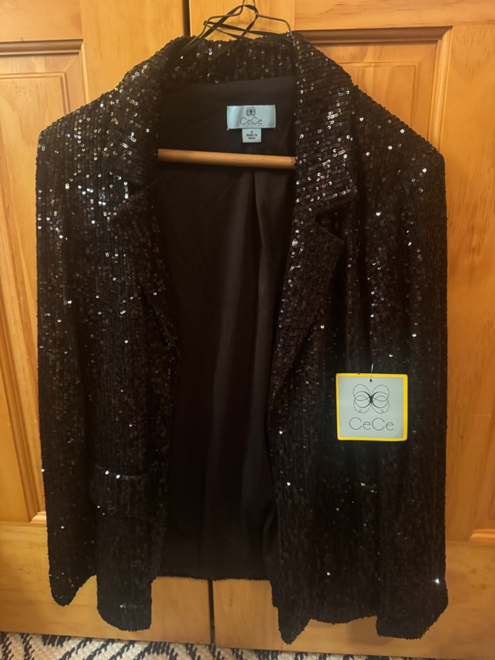 CeCe Black Sequin Blazer